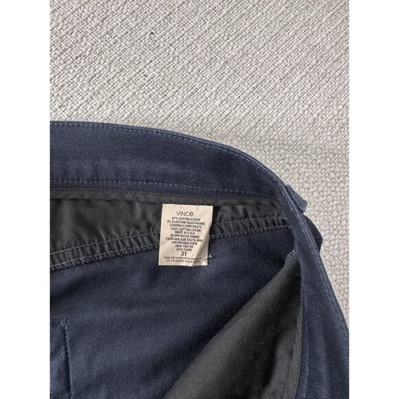 Vince Stretch Pants Men's 31 Navy Blue Flat Front Twill Chino Cotton Casual - Picture 4 of 4